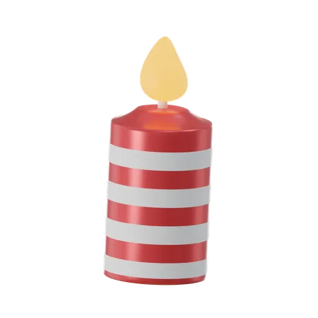 Vela de navidad  3D Icon