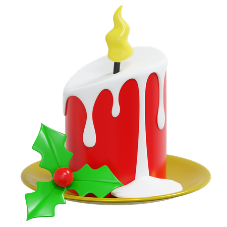 Vela de navidad  3D Icon