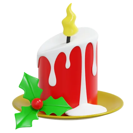 Vela de navidad  3D Icon