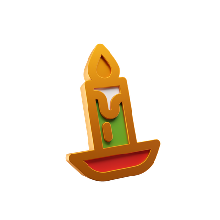 Vela de navidad  3D Icon