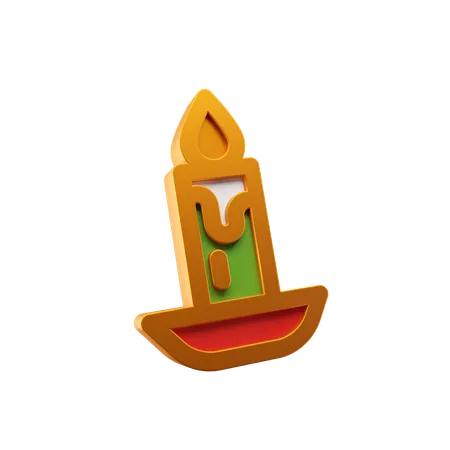 Vela de navidad  3D Icon