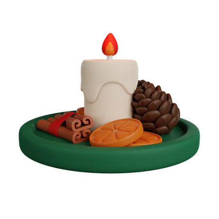 Vela de navidad  3D Icon