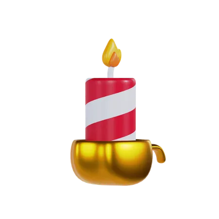 Vela de navidad  3D Icon