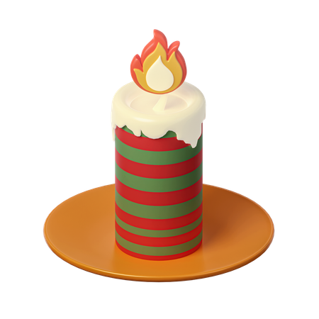 Vela de navidad  3D Icon