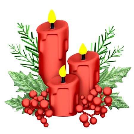 Vela de navidad  3D Icon