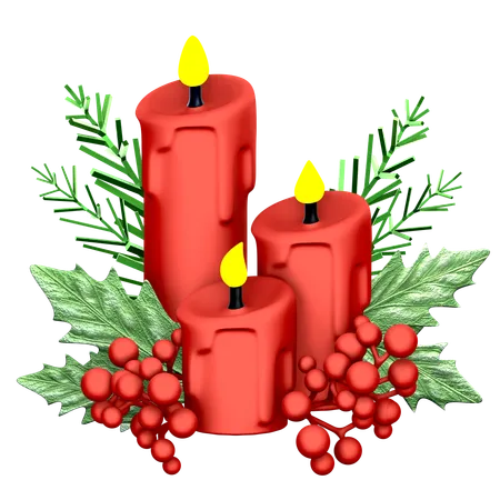 Vela de navidad  3D Icon