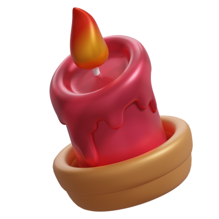 Vela de navidad  3D Icon