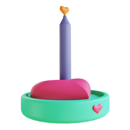 Vela de amor  3D Illustration