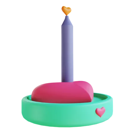 Vela de amor  3D Illustration