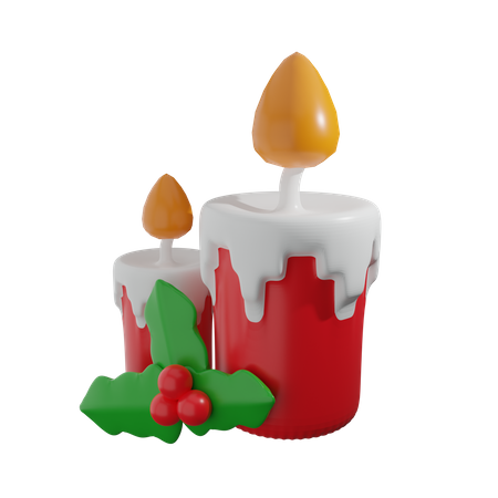 Vela de navidad  3D Icon