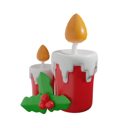 Vela de navidad  3D Icon