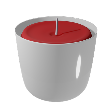 Vela roja en soporte blanco  3D Icon