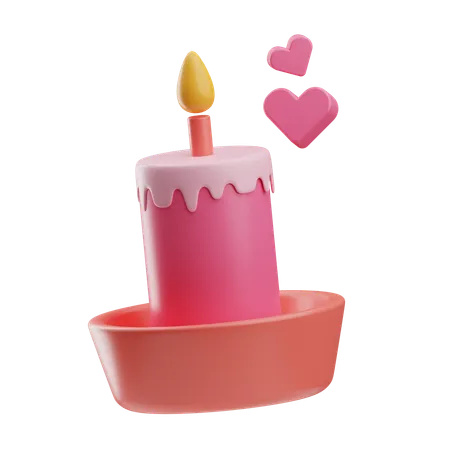 Vela de san valentin  3D Icon