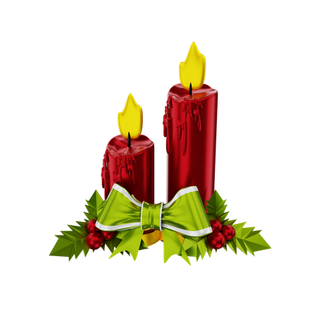 Velas de navidad  3D Illustration