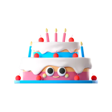 Pastel de velas  3D Icon