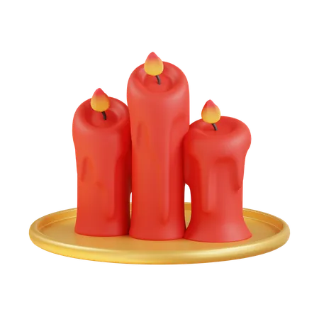 Velas vermelhas  3D Icon