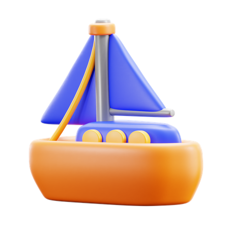 Barco a vela  3D Icon