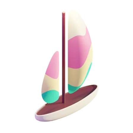 Barco a vela  3D Illustration