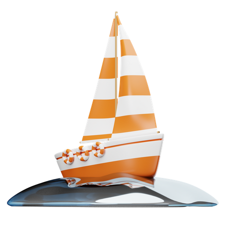 Barco a vela  3D Illustration