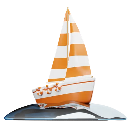 Barco a vela  3D Illustration