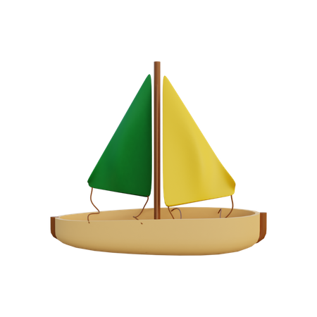 Barco a vela  3D Illustration