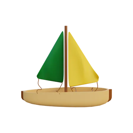 Barco a vela  3D Illustration