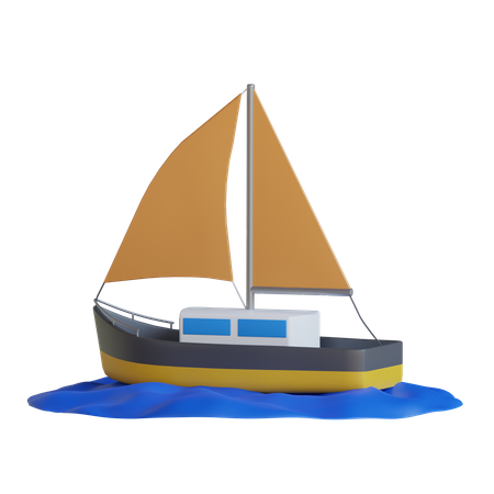 Barco a vela  3D Icon