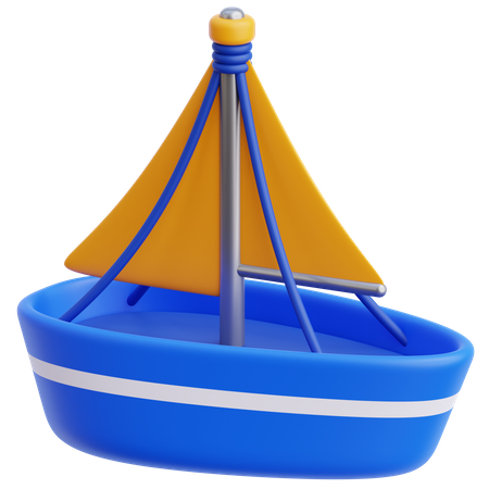 Barco a vela  3D Icon