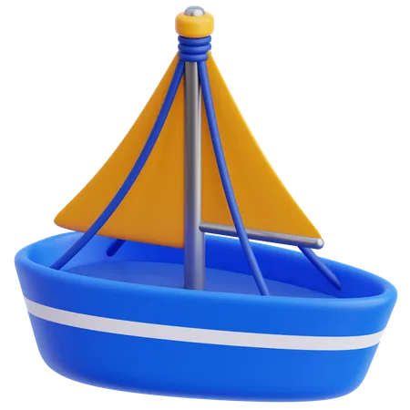 Barco a vela  3D Icon