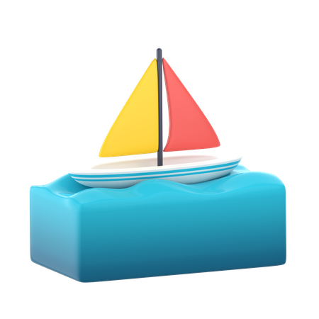 Barco a vela  3D Icon