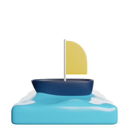 Barco a vela  3D Icon