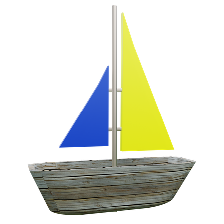 Barco de vela  3D Icon