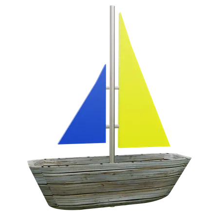 Barco de vela  3D Icon