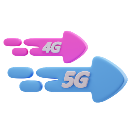 Velocidade 5g e 4g  3D Icon