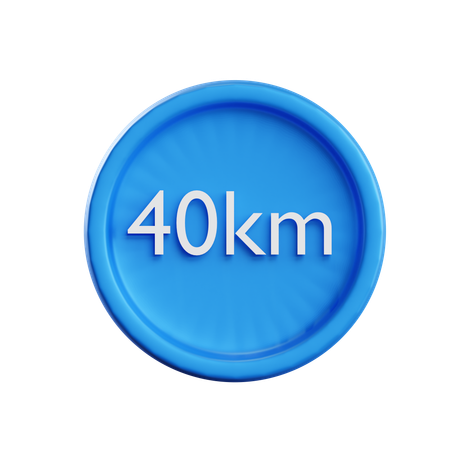 Velocidade de 40 km  3D Icon