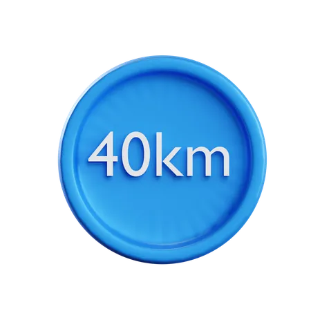 Velocidade de 40 km  3D Icon