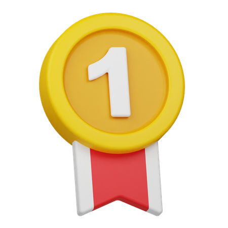 Vencedor medalha de ouro  3D Icon