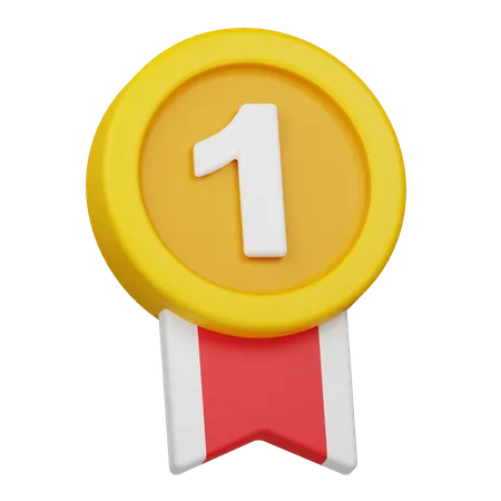 Vencedor medalha de ouro  3D Icon