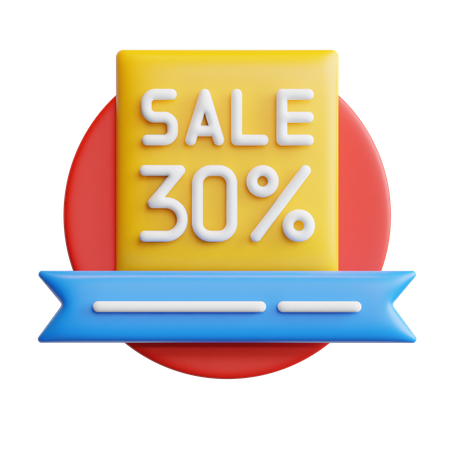 30 por cento de venda  3D Icon