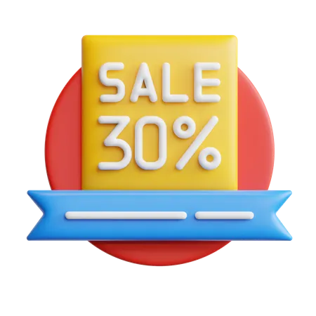 30 por cento de venda  3D Icon
