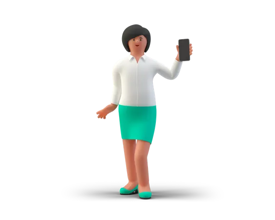 Garota de vendas  3D Illustration