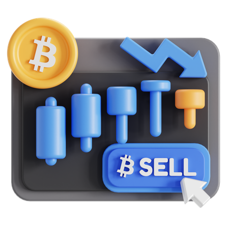 Vender bitcoins  3D Icon