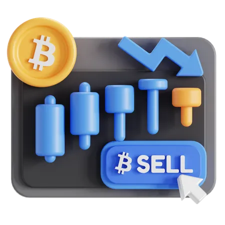 Vender bitcoins  3D Icon