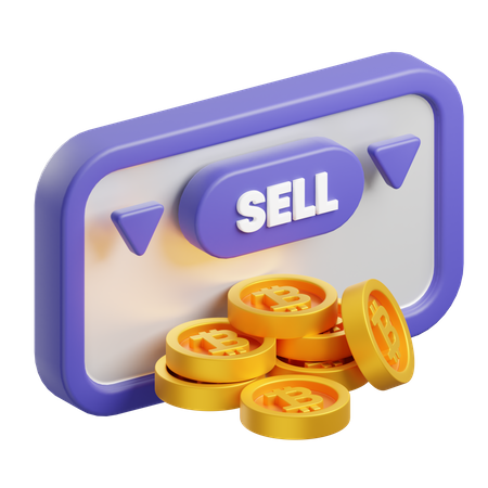Vender bitcoins  3D Icon
