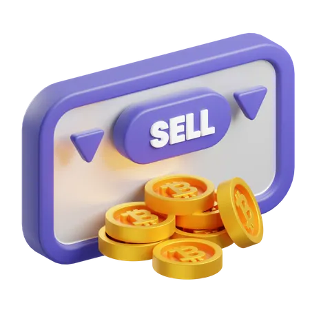 Vender bitcoins  3D Icon