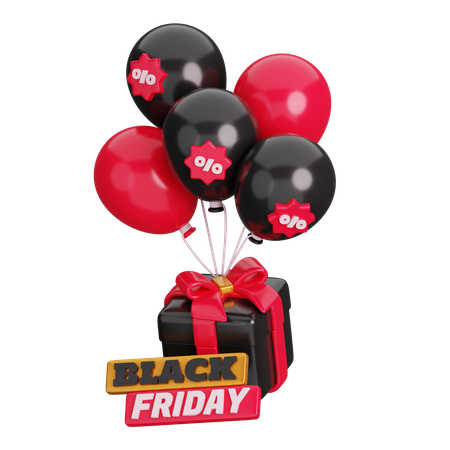 Black Friday et ballons  3D Icon