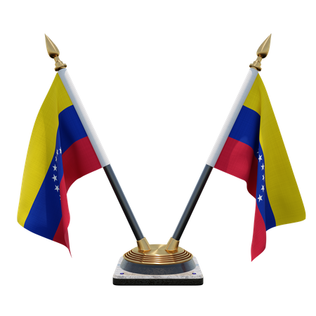 Suporte de bandeira de mesa dupla venezuela  3D Flag