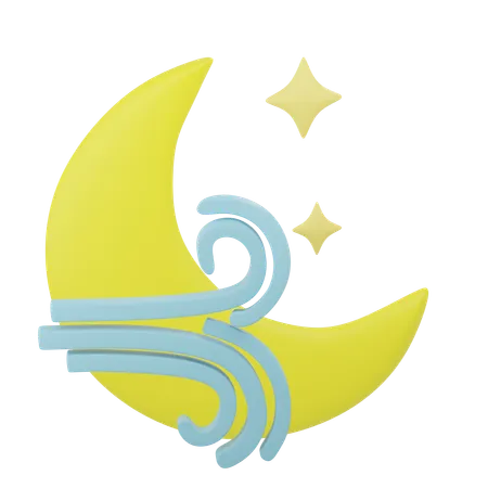 Vent et Lune  3D Icon