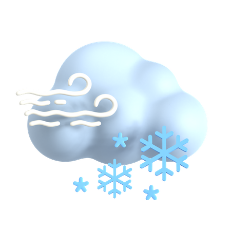 Nuage de neige venteux  3D Icon