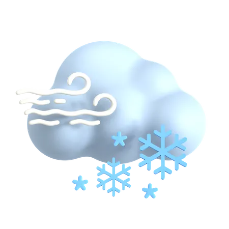 Nuage de neige venteux  3D Icon